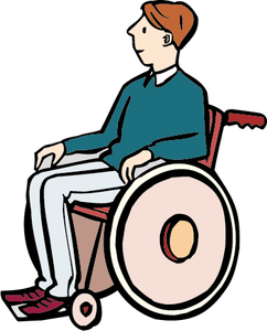 Zeichnung eines Mannes im Rollstuhl